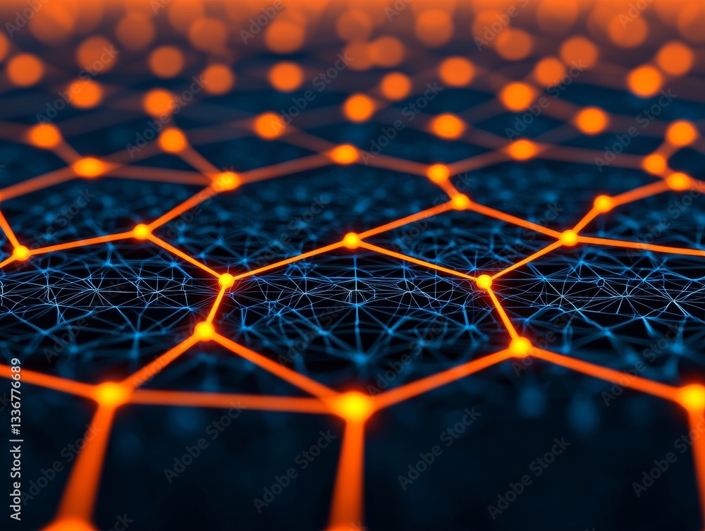 Aufkleber abstract network connection glow digital space visual art technological environment close-up view il