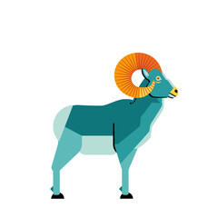 Bighorn Sheep profile colorful fun 