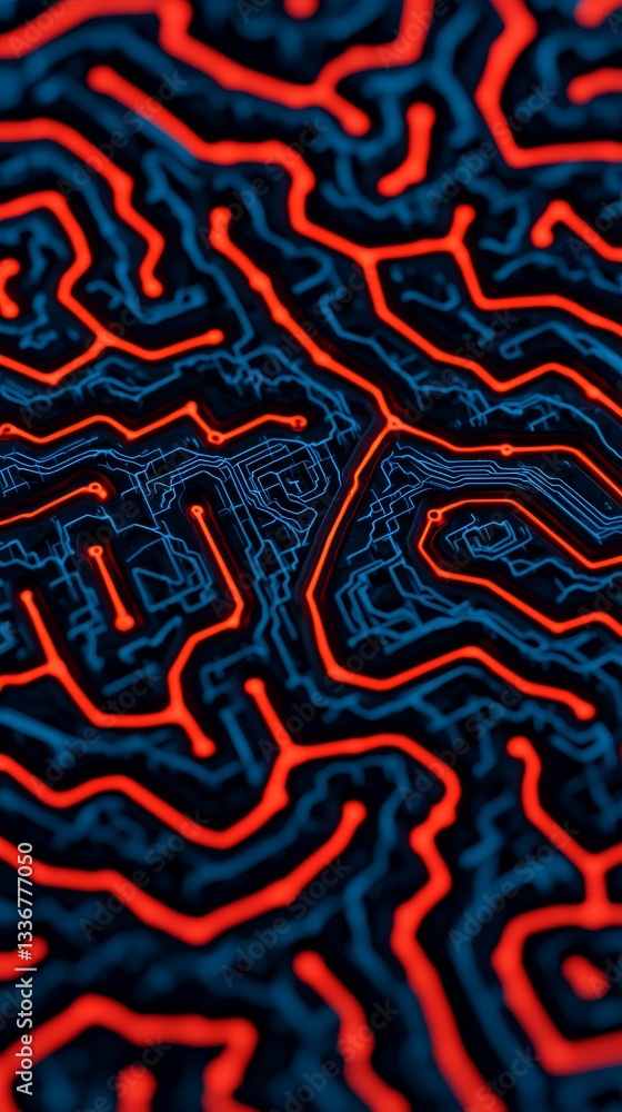 Poster dynamic abstract digital circuit board design technology environment graphic content close-up viewpo
