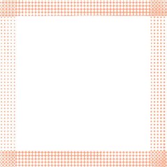 オレンジ色の手描きドットフレーム