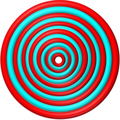 Radial hypnotic concentric red blue circle