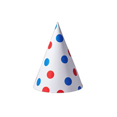 Party Hat Red Blue Dots isolated on transparent background