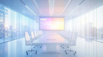 Fototapeta premium Modern Conference Room with City View