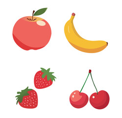  Vector of Fresh Berry & Tropical Fruits Collection