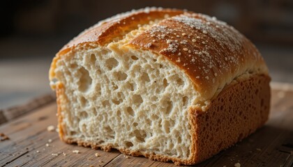 Freshly baked loaf kitchen food photography home setting close-up culinary delight