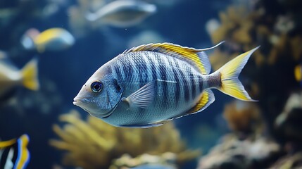 Naklejka premium Fish detailed fish clipart image featuring