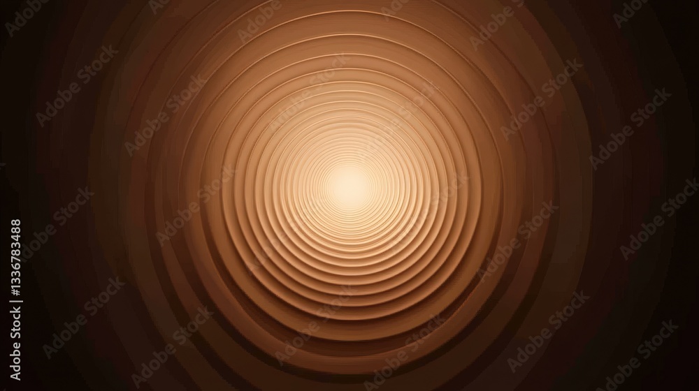Poster a mesmerizing, concentric pattern with a radiant light at the center, creating a sense of depth and 
