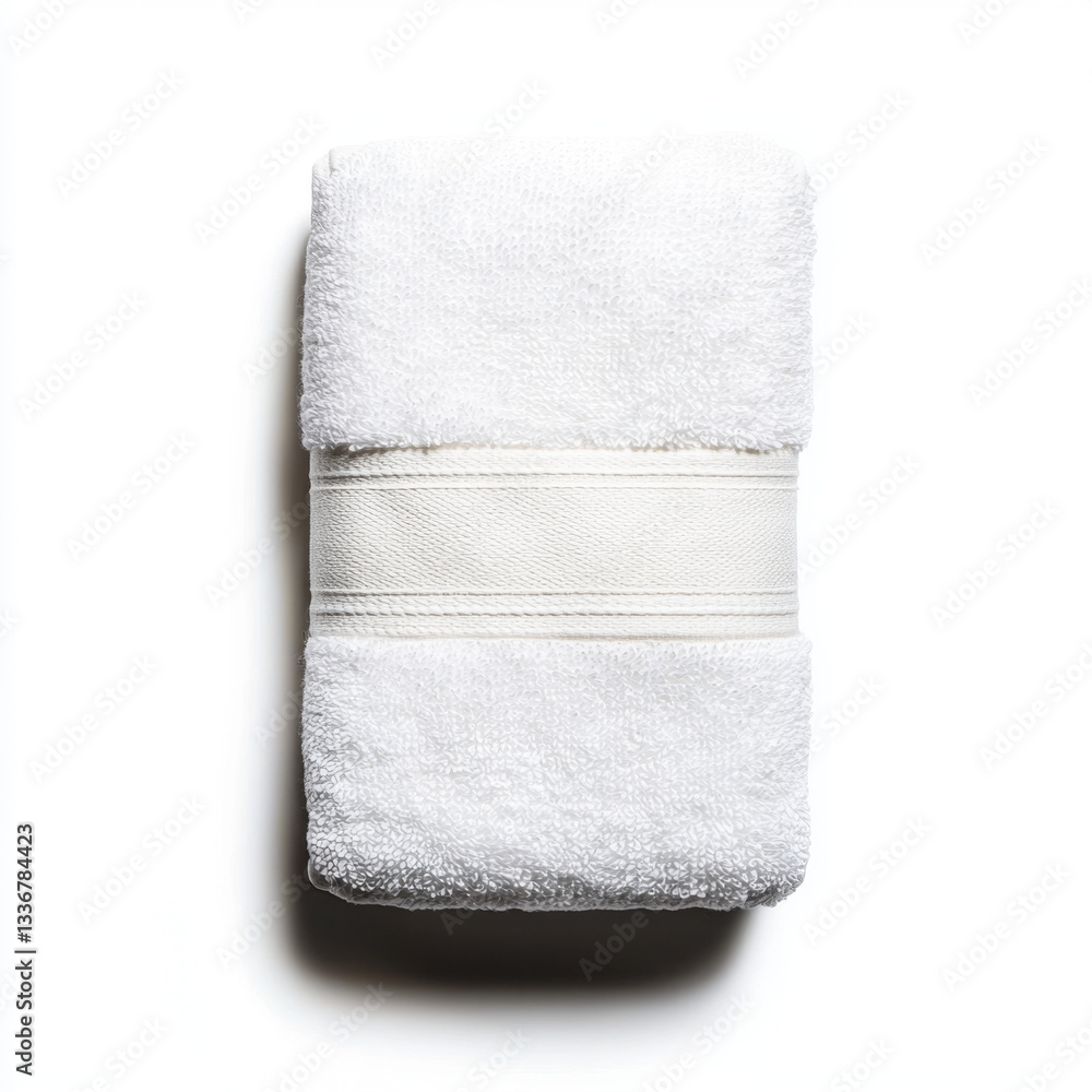 Aufkleber elegant white towel crafted from organic bamboo material displaying clean lines and luxurious textur