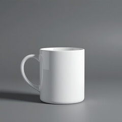 Obraz premium White Ceramic Mug on Gradient Gray Background