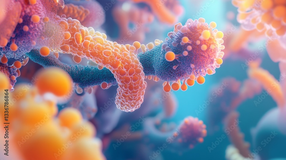 Aufkleber transforming protein structures artistic visualization science lab gigapixel art digital environment