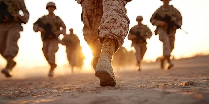 marines marching in formation 
