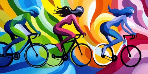 Obraz premium cyclist riding bicycle