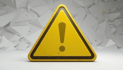 Warning sign in industrial environment safety alert graphic design low resolution
