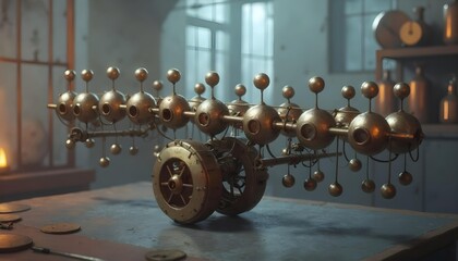 Fototapeta premium Marvelous mechanical steampunk style