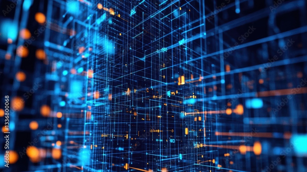 Poster ai-driven network management system optimizing data flow and performance.