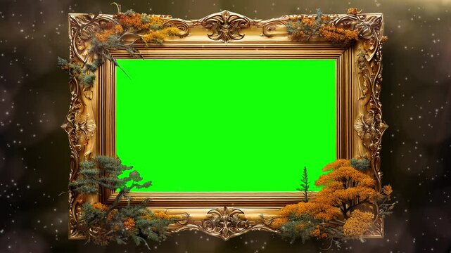 ゴージャスなフォトフレーム,額縁,植物,花,装飾,パーティクル,グリーンバック,コピースペース,
Gorgeous photo frame, picture frame, plant, flower, decoration, particle, green screen, copy space