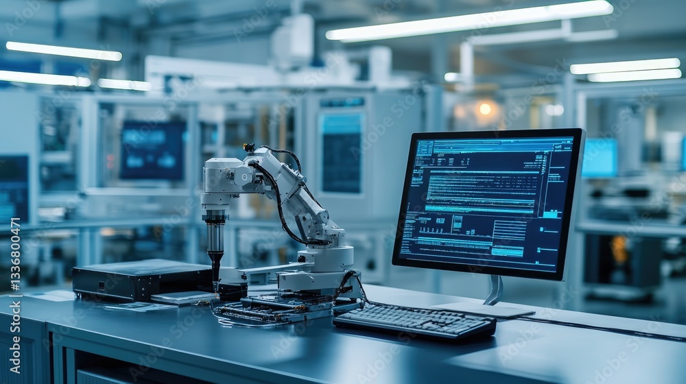 Poster ai-driven predictive maintenance system monitoring industrial machines in real time.