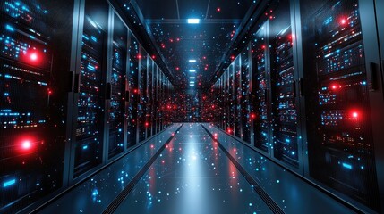 Fototapeta premium AI-driven predictive maintenance for network equipment and IT infrastructure.