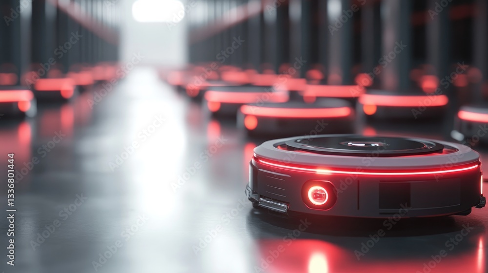 Poster ai-enhanced robotic sorting system in an intelligent logistics warehouse.
