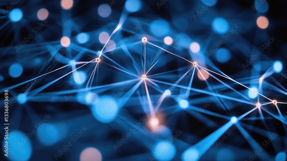 Poster automated network security system blocking cyber threats in a digital environment.