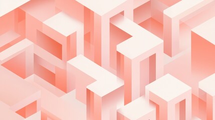 Obraz premium Abstract Geometric Architecture in Soft Pastel Hues