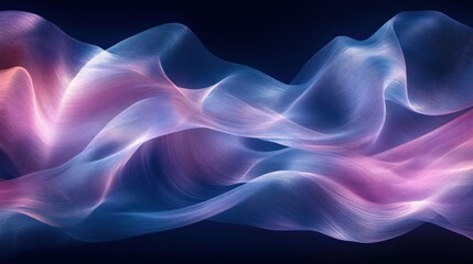 Obraz premium Abstract Flowing Fabric: A Symphony of Blue and Pink Hues