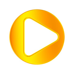 Symbol play on white background. Isolated 3D illustration