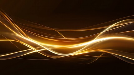 Stunning Gold Abstract Waves Design - Elegant Golden Lines Art for Background