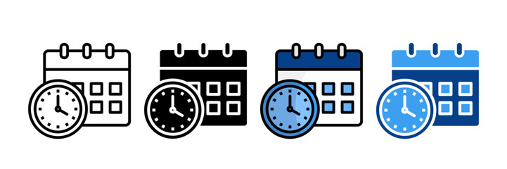 Planning  Icon Set Multiple Style Collection