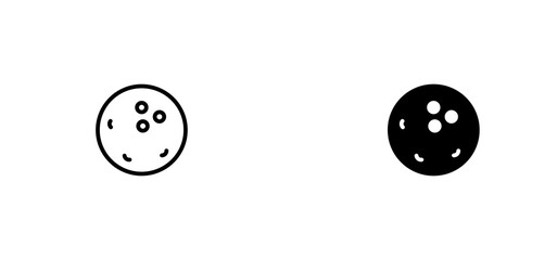 Bowling ball icons set for apps and web ui designs. simple isolated graphics.