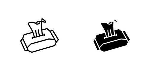 Box tissue icons set for apps and web ui designs. simple isolated graphics.