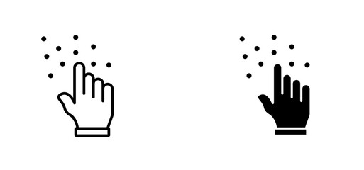 Braille icons set for apps and web ui designs. simple isolated graphics.