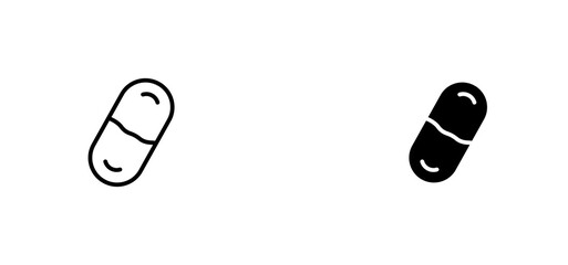 Capsules icons set for apps and web ui designs. simple isolated graphics.