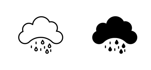 Obraz premium Cloud hail icons set for apps and web ui designs. simple isolated graphics.