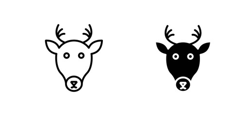 Deer rudolph icons set for apps and web ui designs. simple isolated graphics.