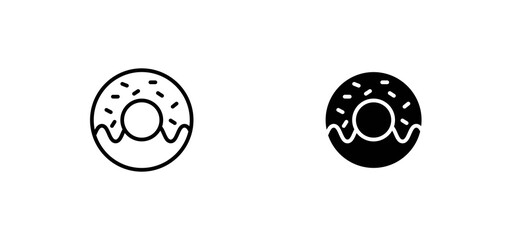 Donut icons set for apps and web ui designs. simple isolated graphics.