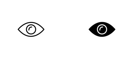 Eyes icons set for apps and web ui designs. simple isolated graphics.