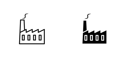 Industry icons set for apps and web ui designs. simple isolated graphics.