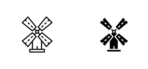 Mill sign icons set for apps and web ui designs. simple isolated graphics.