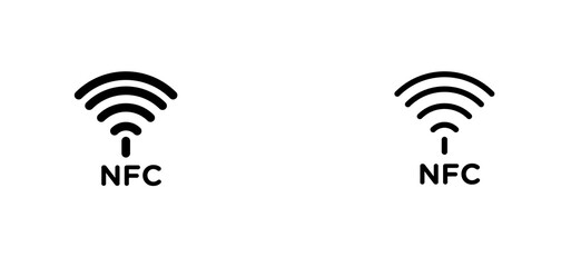 Nfc icons set for apps and web ui designs. simple isolated graphics.