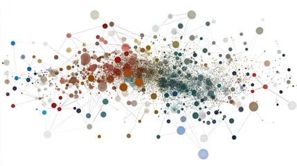 Communication protocols and algorithms visualized as interconnected data points.