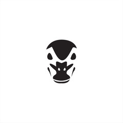 duck skull icon black and white