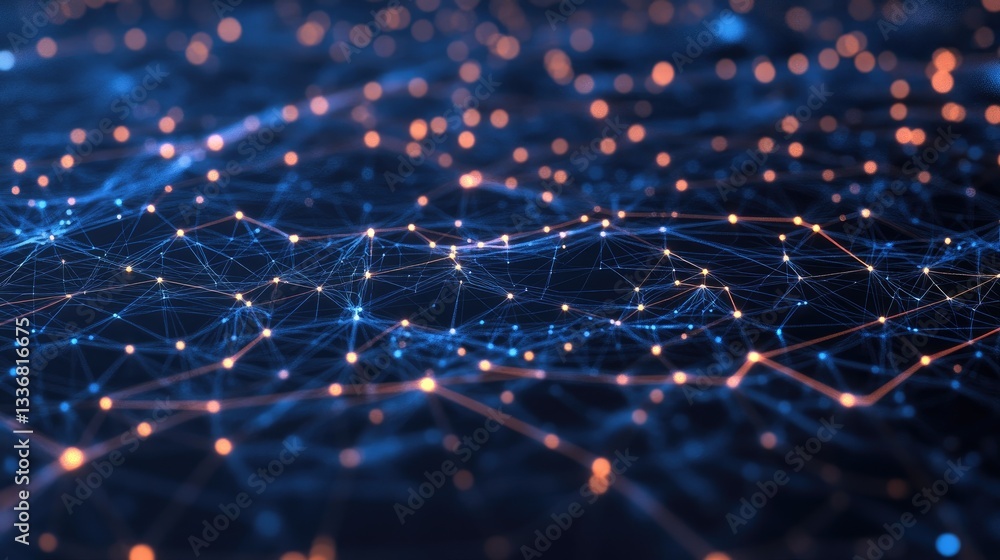 Poster cryptocurrency ecosystem visualization with decentralized finance applications.