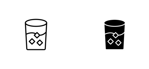 Whiskey Glass icons set for apps and web ui designs. simple isolated graphics.
