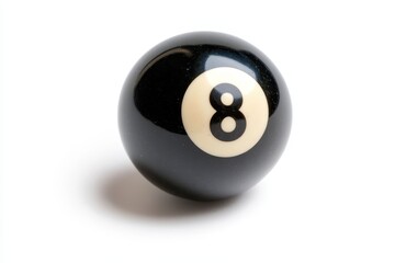 black billiard ball with number eight isolated on white background