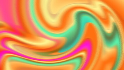 Colorful Abstract Liquid Swirl in Orange and Pink. Vibrant orange, pink, and green abstract liquid swirl background with smooth, wavy textures