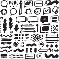 Hand-Drawn Highlight Strokes – Sketch Ellipses and Ovals Doodle Set







