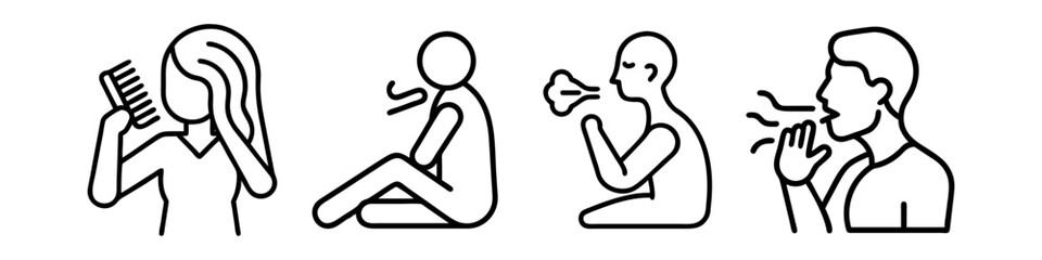 breathing exercise icon, breathing exercise line art - simple line art of breathing exercise, perfect for breathing exercise logos and icons