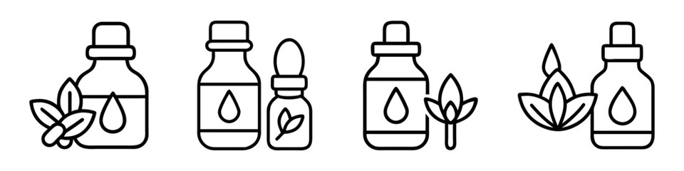 essential oils icon, essential oils line art - simple line art of essential oils, perfect for essential oils logos and icons