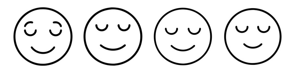 peaceful face emoji icon, peaceful face emoji line art - simple line art of peaceful face emoji, perfect for peaceful face emoji logos and icons